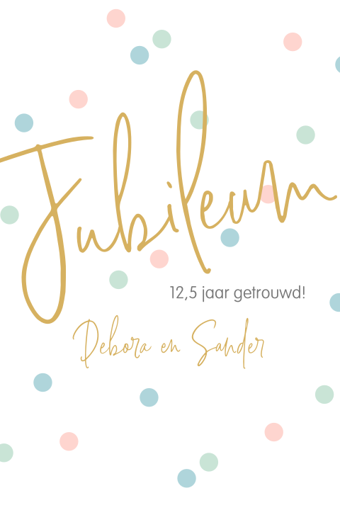 Feestelijke jubileumkaart met confetti voor 12,5 jaar